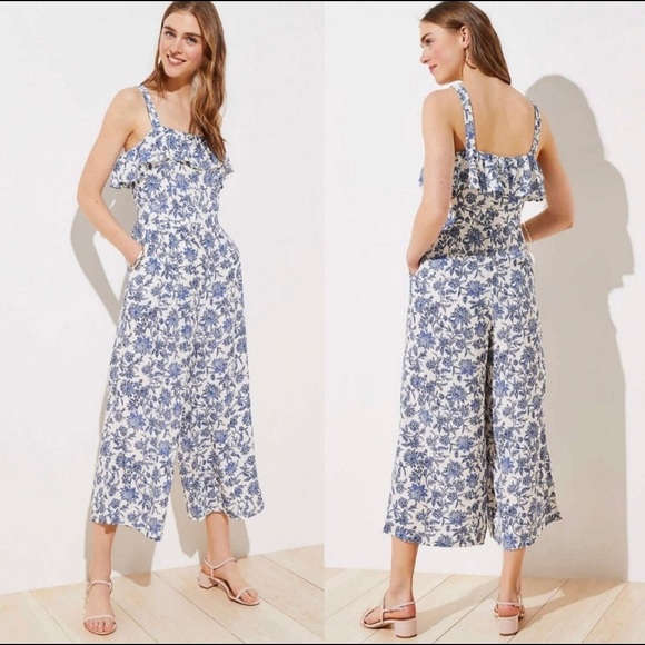 LOFT blue and white flower jumper - Picture 3 of 3